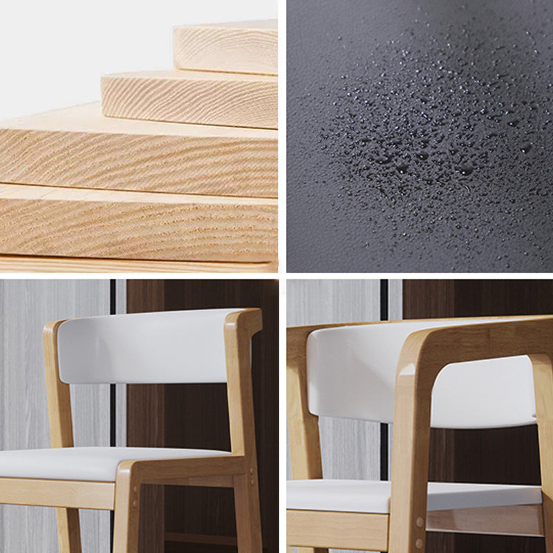 Wood Modern Dining Side Chair with Color Cushion Open Back Dining Side Chair for Kitchen