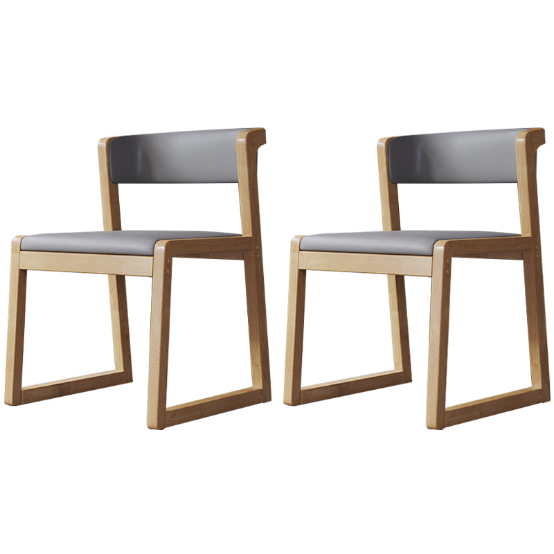 Wood Modern Dining Side Chair with Color Cushion Open Back Dining Side Chair for Kitchen