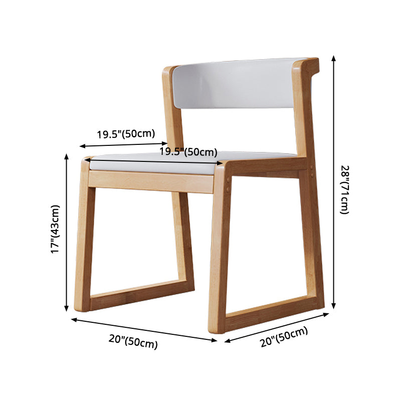 Wood Modern Dining Side Chair with Color Cushion Open Back Dining Side Chair for Kitchen