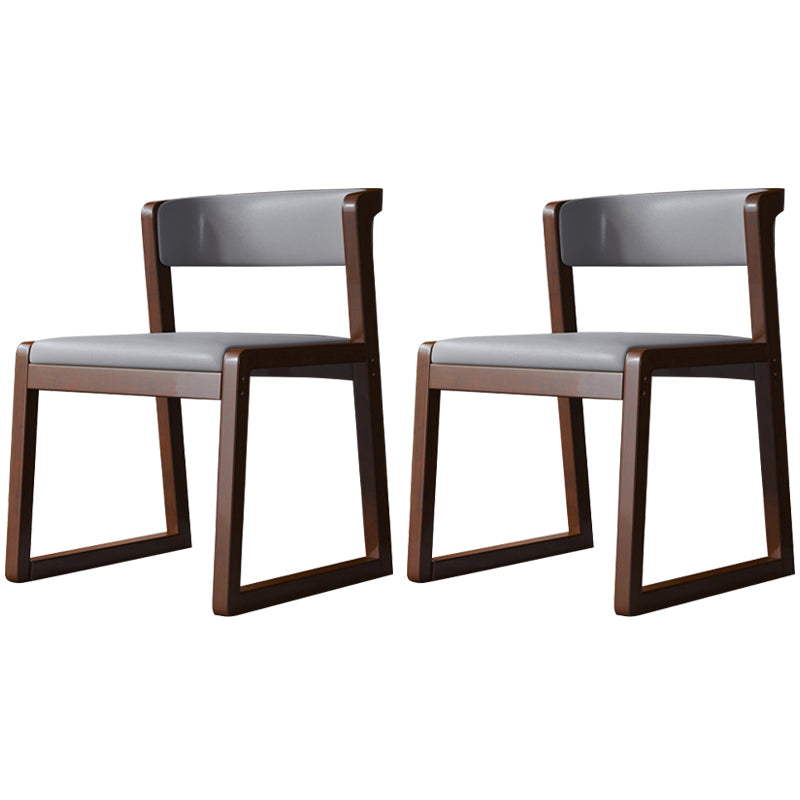 Wood Modern Dining Side Chair with Color Cushion Open Back Dining Side Chair for Kitchen