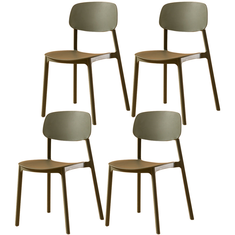 Multicolor Contemporary Style Side Chair Set Open Back Side Dining Chair