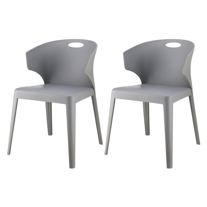 Contemporary Style Plastic Dining Room Chair Multicolor Wingback Side Chair
