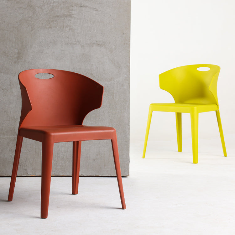 Contemporary Style Plastic Dining Room Chair Multicolor Wingback Side Chair
