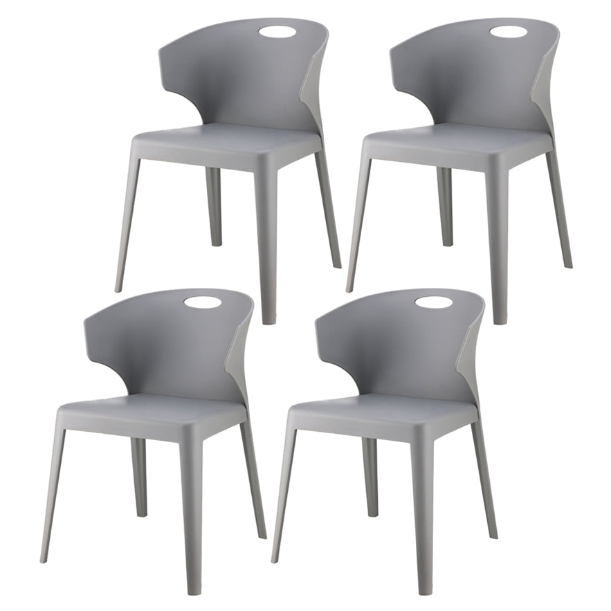 Contemporary Style Plastic Dining Room Chair Multicolor Wingback Side Chair