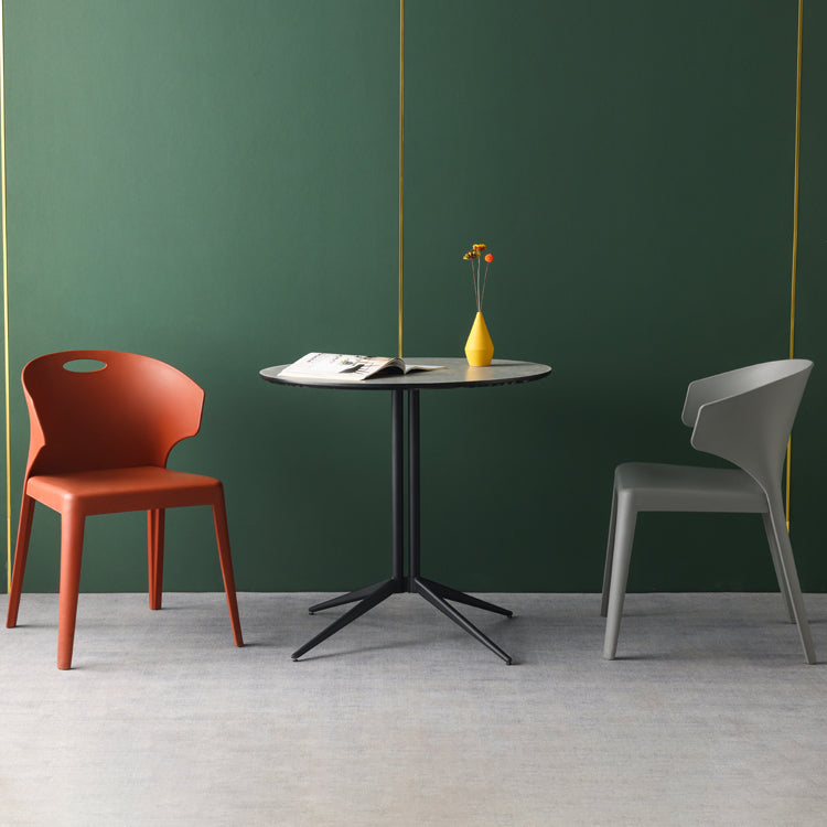 Contemporary Style Plastic Dining Room Chair Multicolor Wingback Side Chair