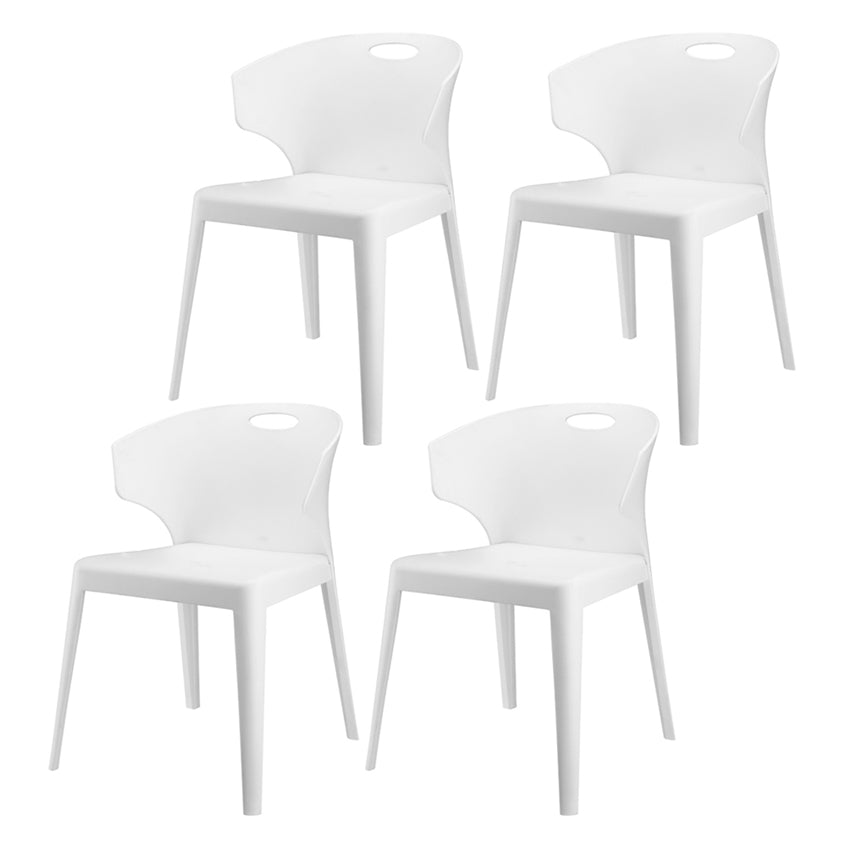 Contemporary Style Plastic Dining Room Chair Multicolor Wingback Side Chair