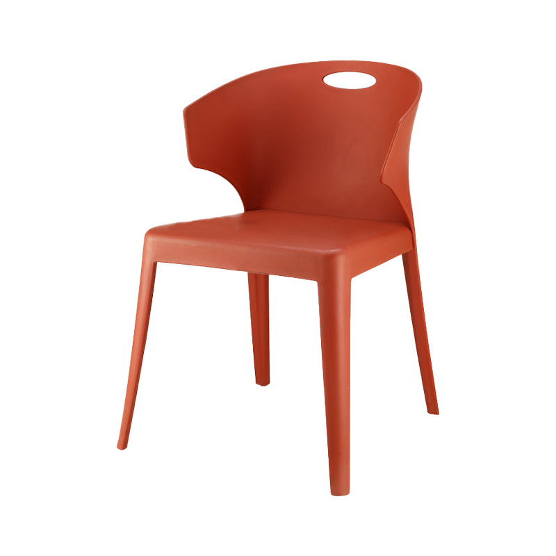 Contemporary Style Plastic Dining Room Chair Multicolor Wingback Side Chair