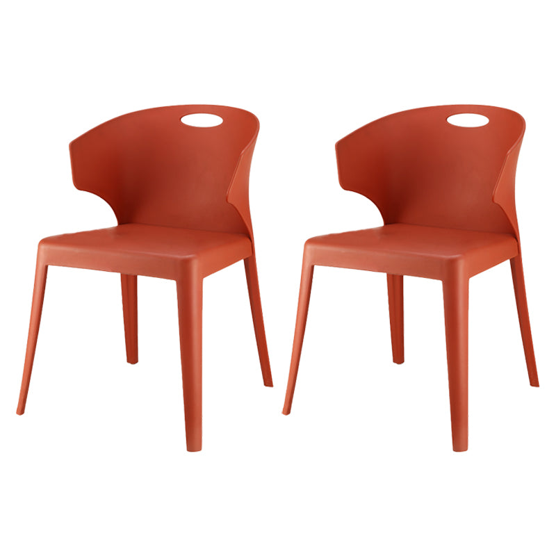 Contemporary Style Plastic Dining Room Chair Multicolor Wingback Side Chair