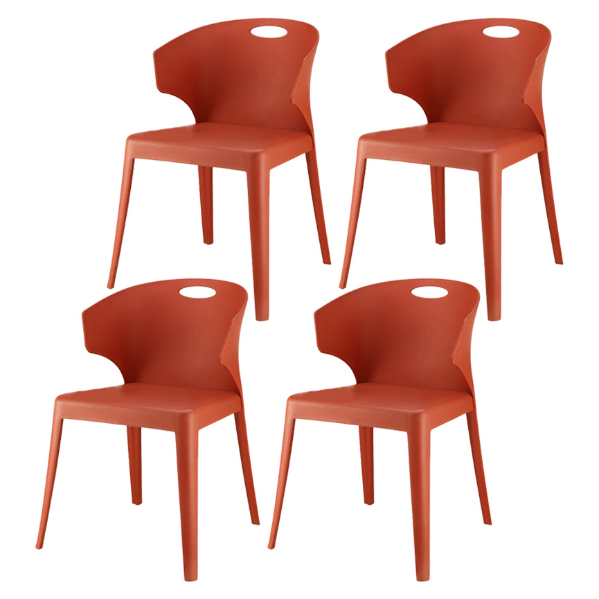 Contemporary Style Plastic Dining Room Chair Multicolor Wingback Side Chair