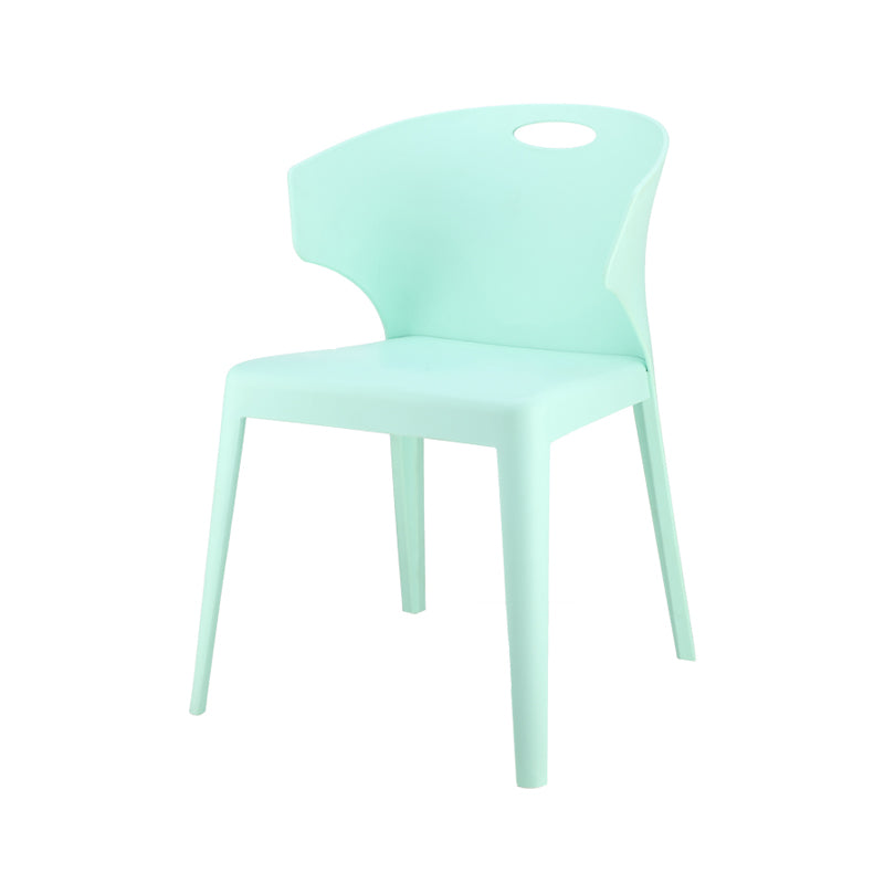 Contemporary Style Plastic Dining Room Chair Multicolor Wingback Side Chair