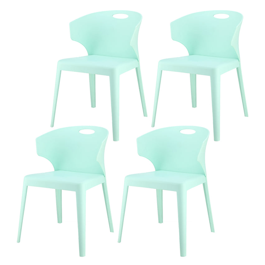 Contemporary Style Plastic Dining Room Chair Multicolor Wingback Side Chair