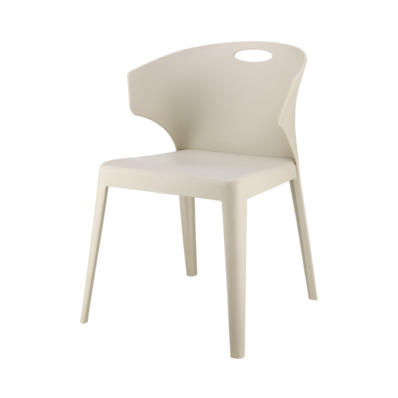 Contemporary Style Plastic Dining Room Chair Multicolor Wingback Side Chair