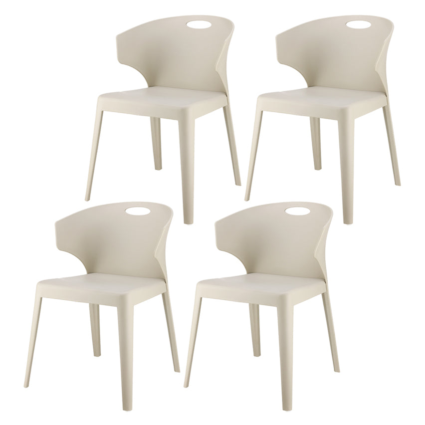 Contemporary Style Plastic Dining Room Chair Multicolor Wingback Side Chair