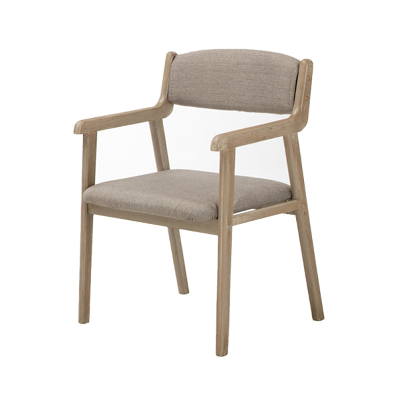 Contemporary Dining Chair 18'' Wide Open Arm Chair with 4 Wood Legs for Home Use