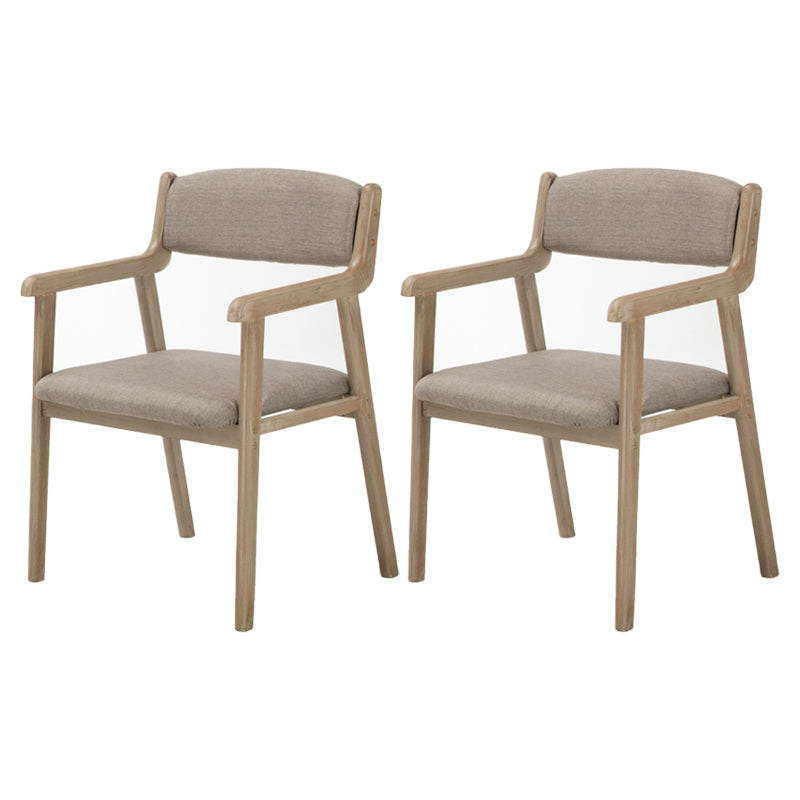 Contemporary Dining Chair 18'' Wide Open Arm Chair with 4 Wood Legs for Home Use