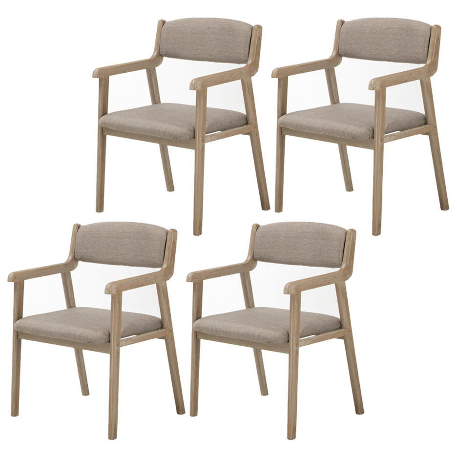 Contemporary Dining Chair 18'' Wide Open Arm Chair with 4 Wood Legs for Home Use