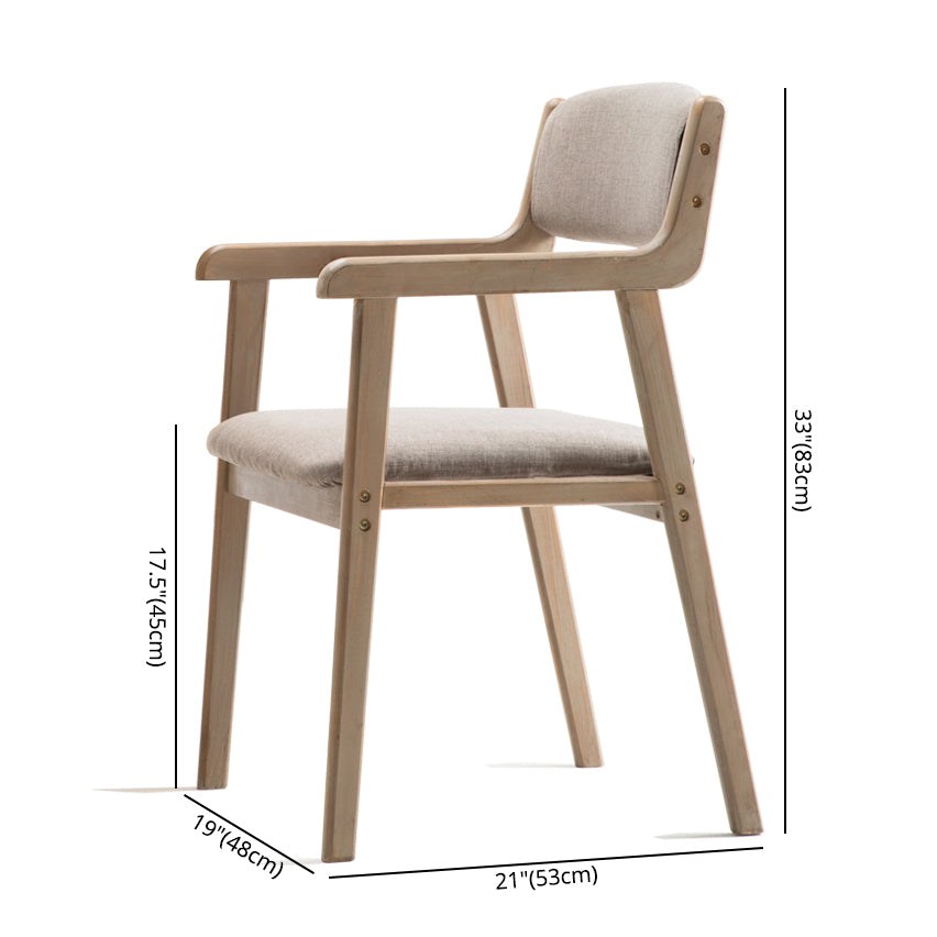 Contemporary Dining Chair 18'' Wide Open Arm Chair with 4 Wood Legs for Home Use