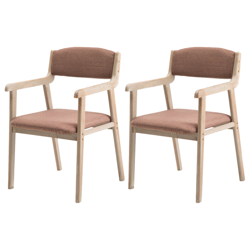 Contemporary Dining Chair 18'' Wide Open Arm Chair with 4 Wood Legs for Home Use