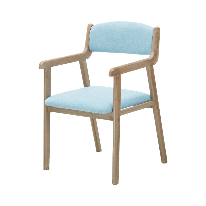 Contemporary Dining Chair 18'' Wide Open Arm Chair with 4 Wood Legs for Home Use
