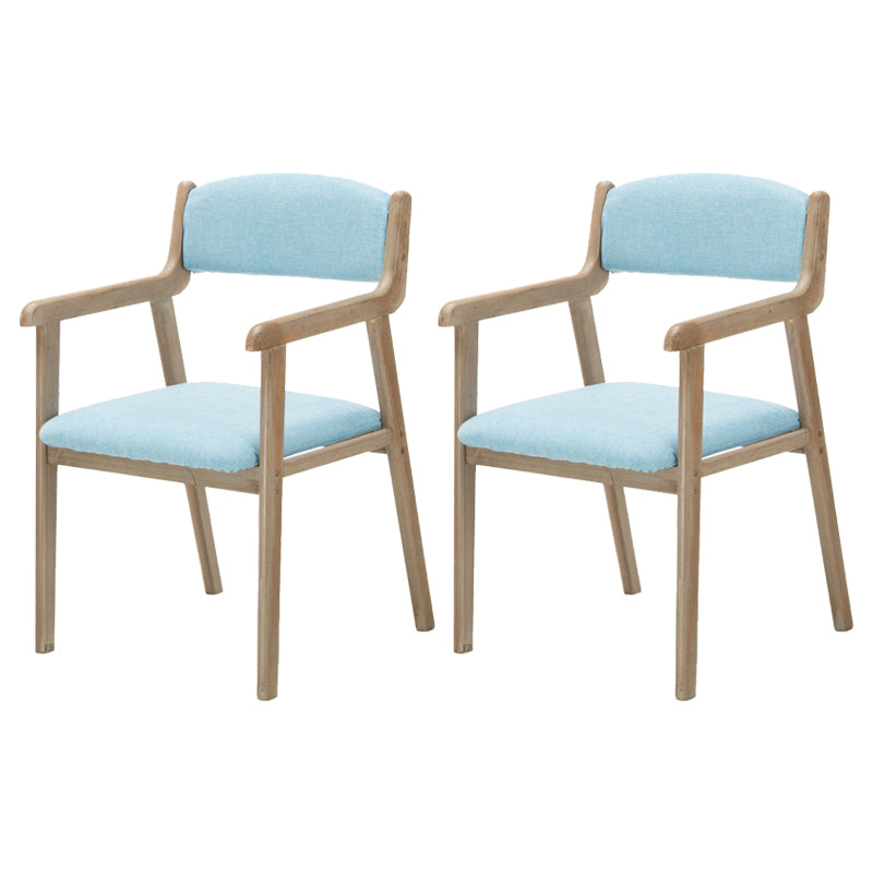 Contemporary Dining Chair 18'' Wide Open Arm Chair with 4 Wood Legs for Home Use