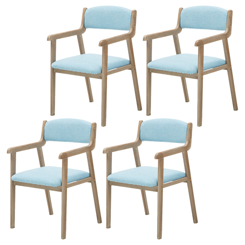 Contemporary Dining Chair 18'' Wide Open Arm Chair with 4 Wood Legs for Home Use