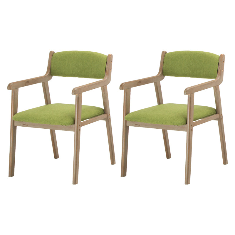 Contemporary Dining Chair 18'' Wide Open Arm Chair with 4 Wood Legs for Home Use