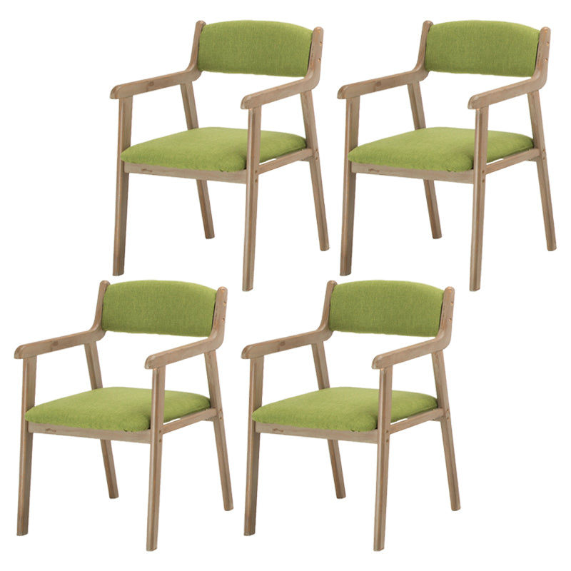 Contemporary Dining Chair 18'' Wide Open Arm Chair with 4 Wood Legs for Home Use