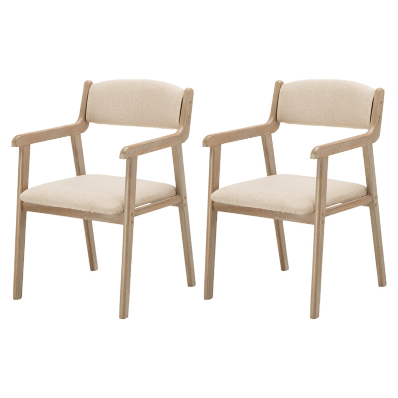 Contemporary Dining Chair 18'' Wide Open Arm Chair with 4 Wood Legs for Home Use