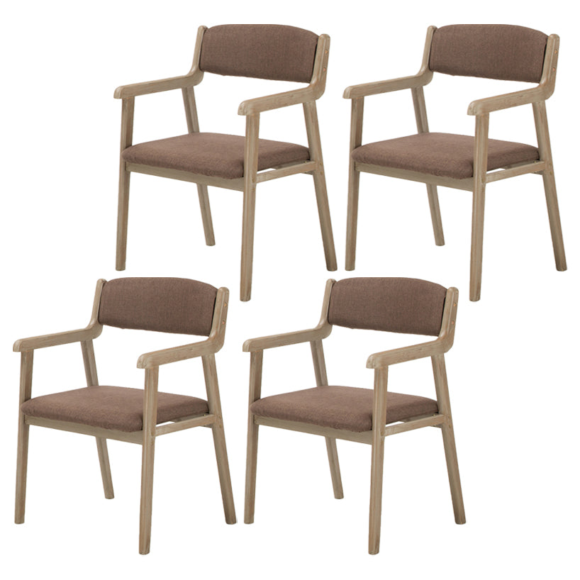 Contemporary Dining Chair 18'' Wide Open Arm Chair with 4 Wood Legs for Home Use