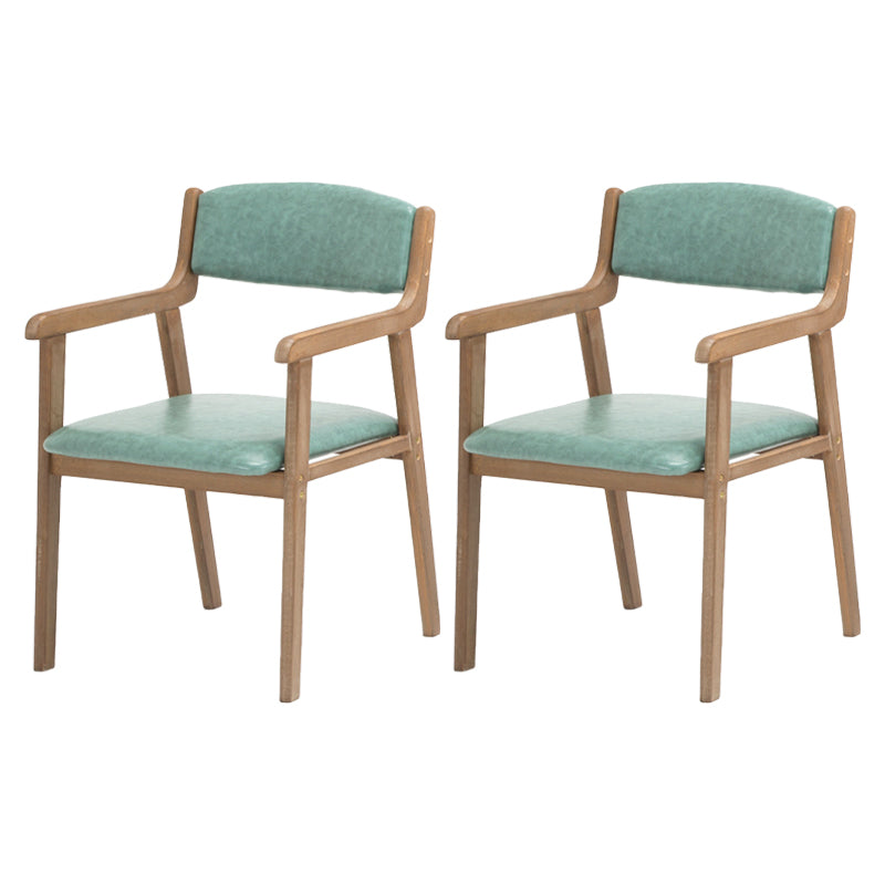 Contemporary Dining Chair 18'' Wide Open Arm Chair with 4 Wood Legs for Home Use