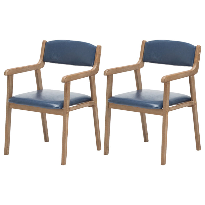 Contemporary Dining Chair 18'' Wide Open Arm Chair with 4 Wood Legs for Home Use