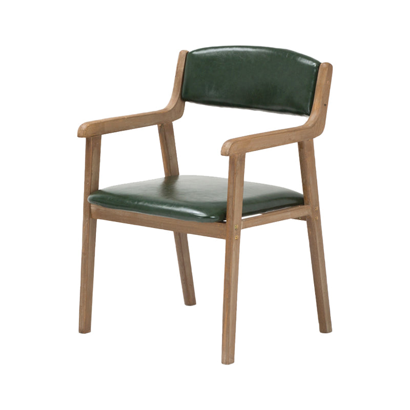 Contemporary Dining Chair 18'' Wide Open Arm Chair with 4 Wood Legs for Home Use