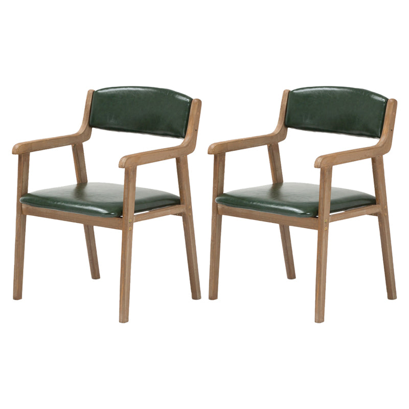 Contemporary Dining Chair 18'' Wide Open Arm Chair with 4 Wood Legs for Home Use