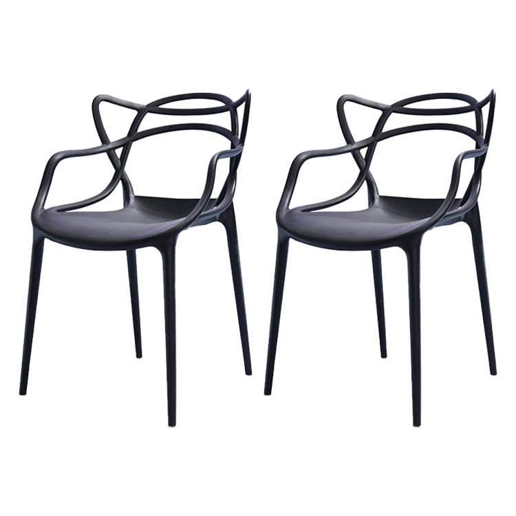 Chaise latérale de salle à manger à dossier ouvert en plastique nordique 33" H dinant la chaise pour le restaurant