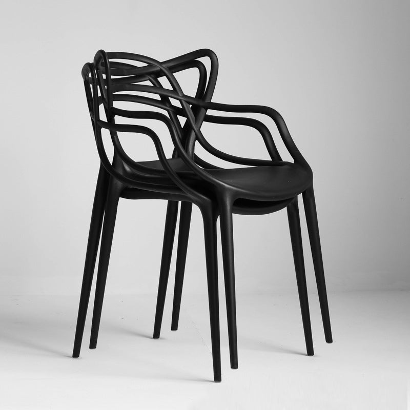 Chaise latérale de salle à manger à dossier ouvert en plastique nordique 33" H dinant la chaise pour le restaurant