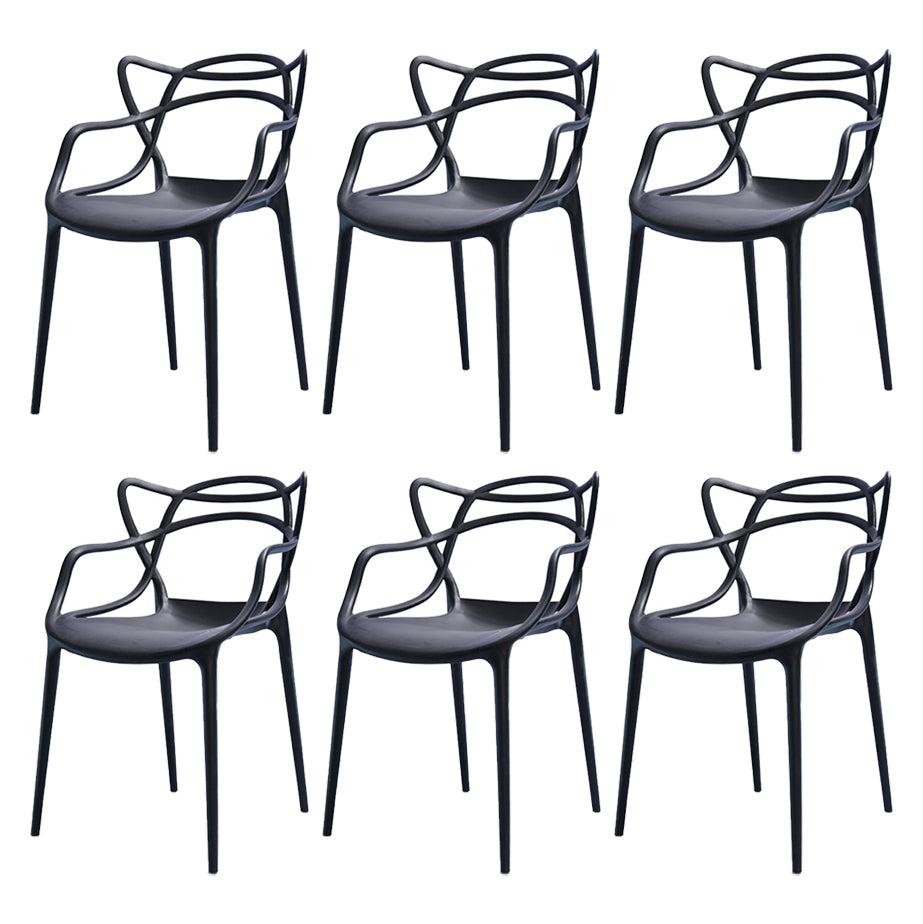 Chaise latérale de salle à manger à dossier ouvert en plastique nordique 33" H dinant la chaise pour le restaurant