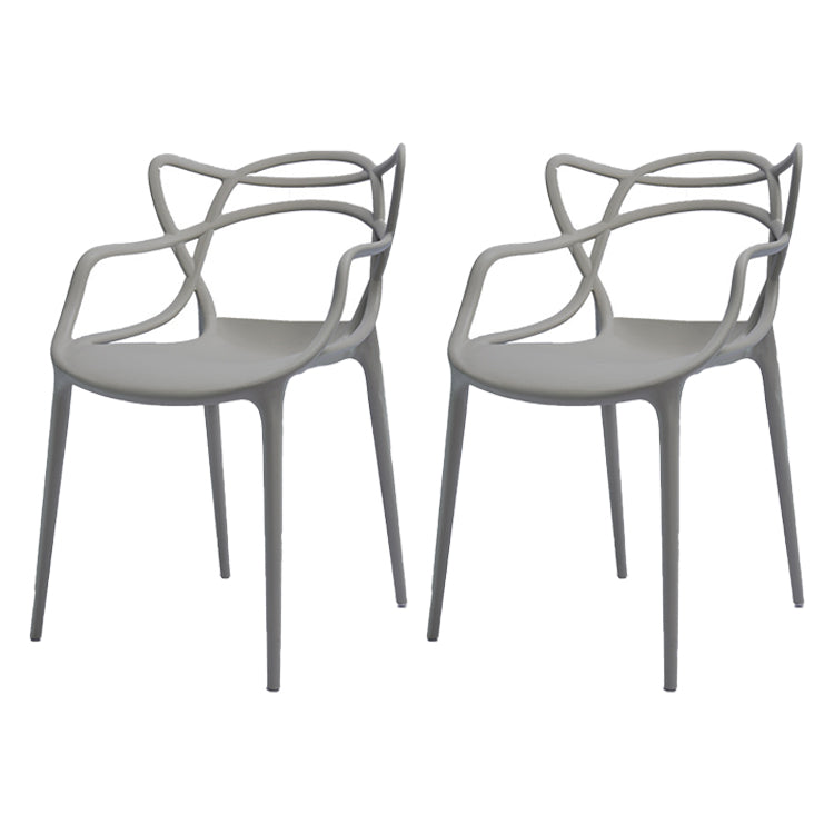 Chaise latérale de salle à manger à dossier ouvert en plastique nordique 33" H dinant la chaise pour le restaurant