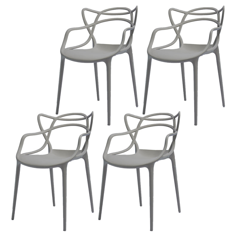 Chaise latérale de salle à manger à dossier ouvert en plastique nordique 33" H dinant la chaise pour le restaurant