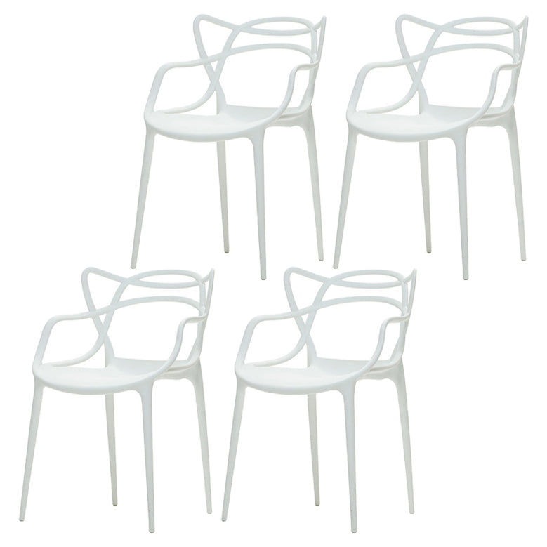Chaise latérale de salle à manger à dossier ouvert en plastique nordique 33" H dinant la chaise pour le restaurant