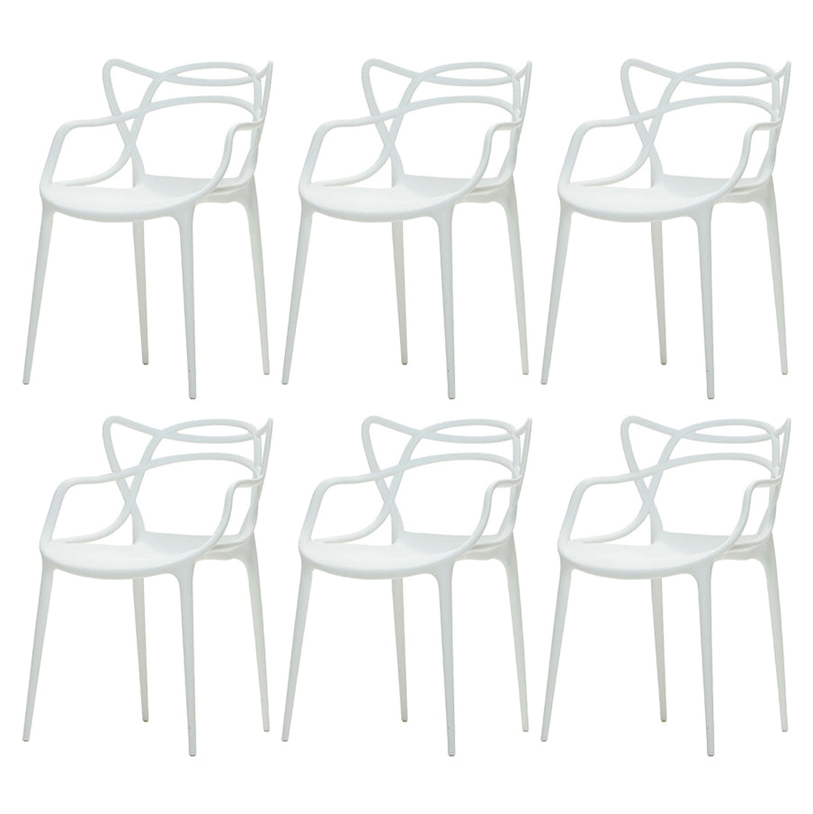 Chaise latérale de salle à manger à dossier ouvert en plastique nordique 33" H dinant la chaise pour le restaurant