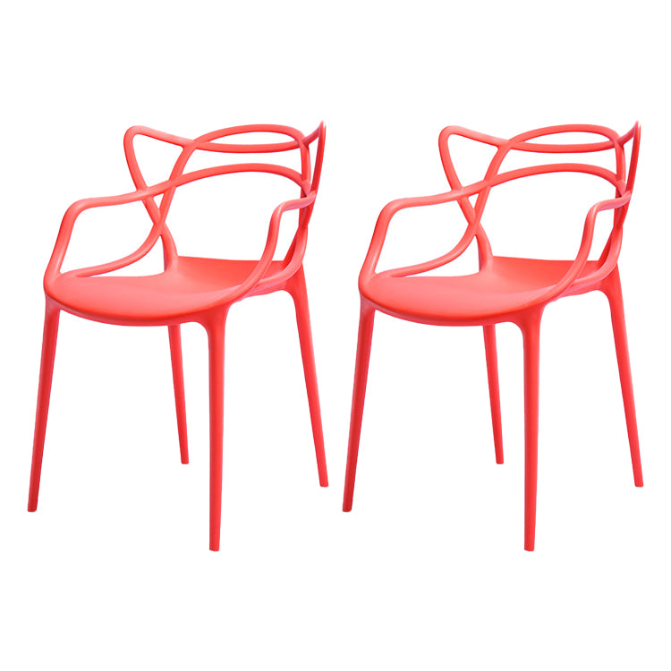Chaise latérale de salle à manger à dossier ouvert en plastique nordique 33" H dinant la chaise pour le restaurant