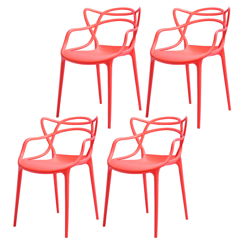 Chaise latérale de salle à manger à dossier ouvert en plastique nordique 33" H dinant la chaise pour le restaurant