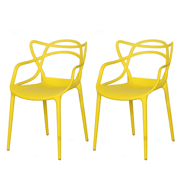 Chaise latérale de salle à manger à dossier ouvert en plastique nordique 33" H dinant la chaise pour le restaurant