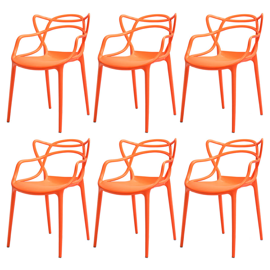 Chaise latérale de salle à manger à dossier ouvert en plastique nordique 33" H dinant la chaise pour le restaurant