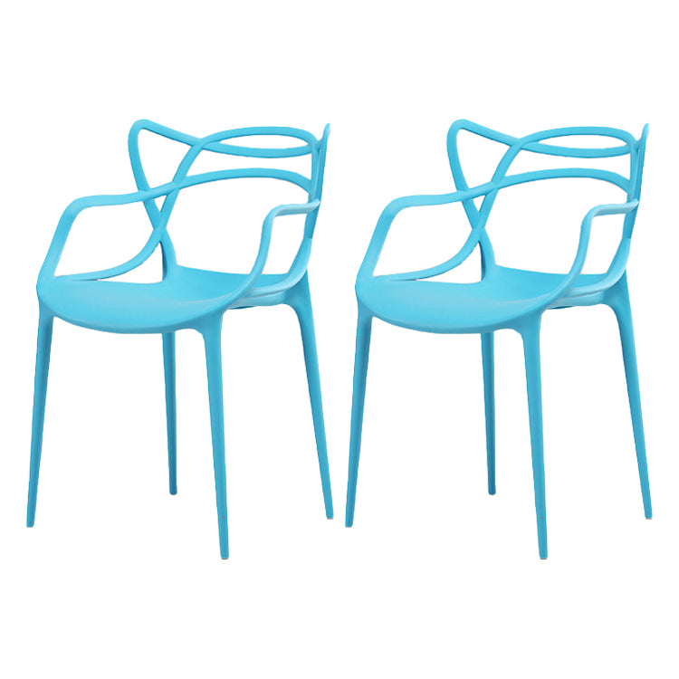 Chaise latérale de salle à manger à dossier ouvert en plastique nordique 33" H dinant la chaise pour le restaurant