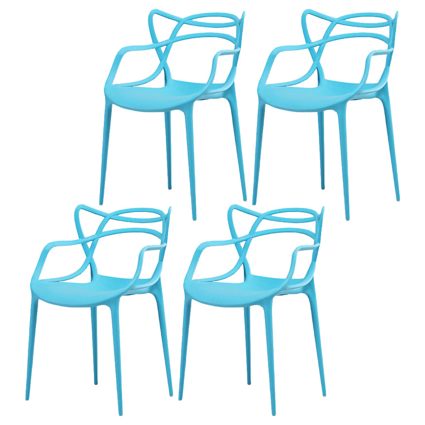 Chaise latérale de salle à manger à dossier ouvert en plastique nordique 33" H dinant la chaise pour le restaurant