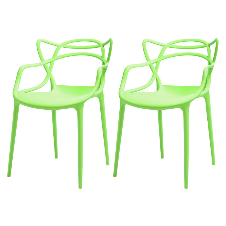 Chaise latérale de salle à manger à dossier ouvert en plastique nordique 33" H dinant la chaise pour le restaurant