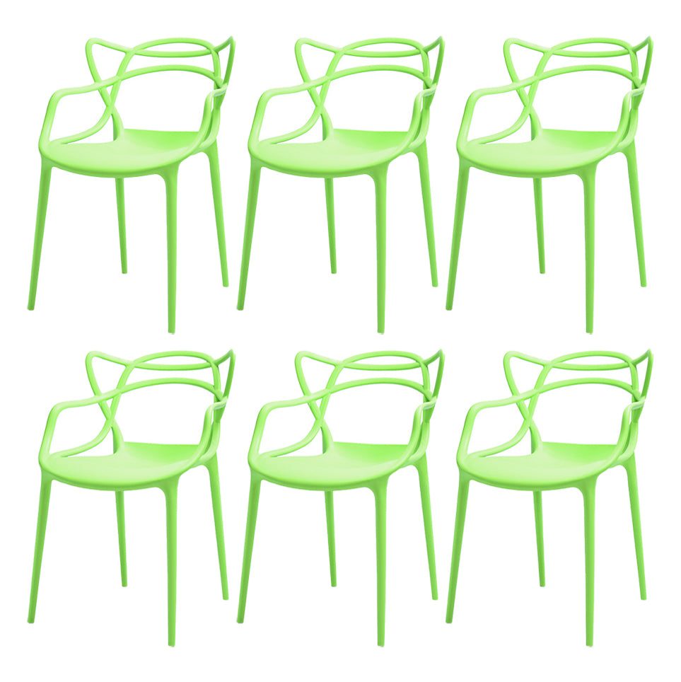 Chaise latérale de salle à manger à dossier ouvert en plastique nordique 33" H dinant la chaise pour le restaurant