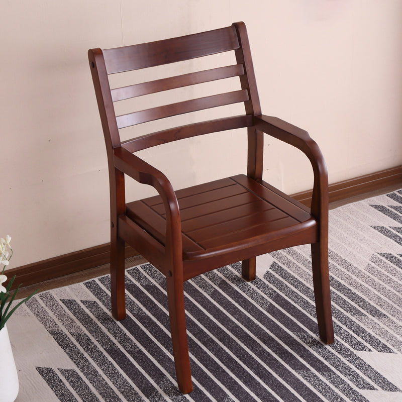 Contemporary Kitchen Wood Square Dining Chair Ladder Back Wood Counter Chair