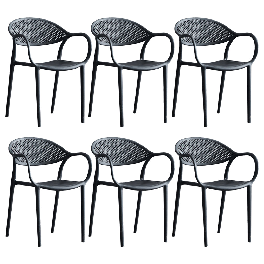 Chaise de fauteuil en plastique contemporain Open Danding Dining Dining Side Claid for Kitchen
